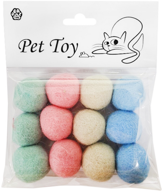 고양이 3cm 양모볼 장난감 12p, 랜덤발송, 1개