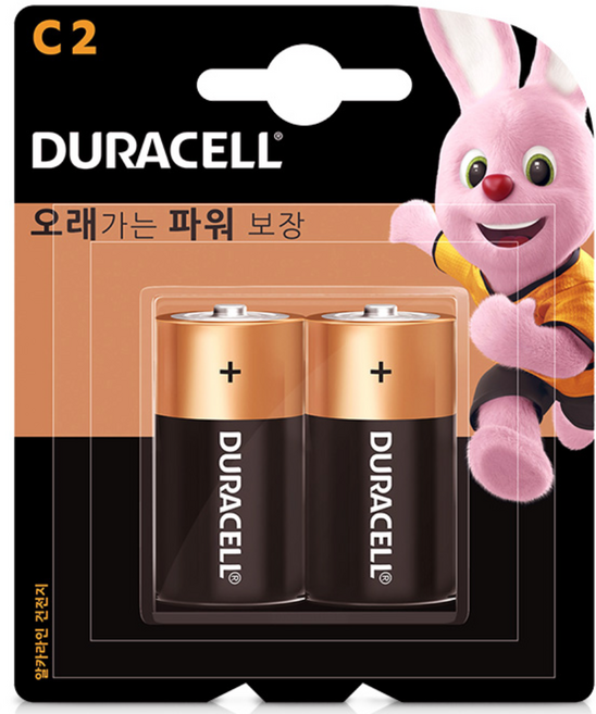 듀라셀 알카라인 건전지 C, 2개입, 1개