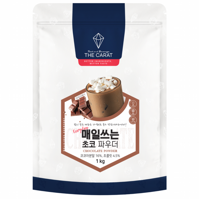 더캐럿 매일쓰는 초코 파우더, 매일쓰는 초코 파우더 1KG, 1kg, 1개, 1개입, 1kg