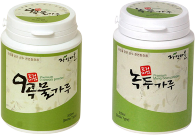 자연마을 일반피부용 곡물팩 2종 set B (9곡물+녹두가루)(10%할인)., 1개