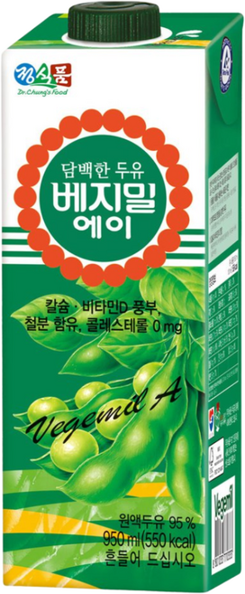 베지밀 에이 담백한 두유, 950ml, 12개