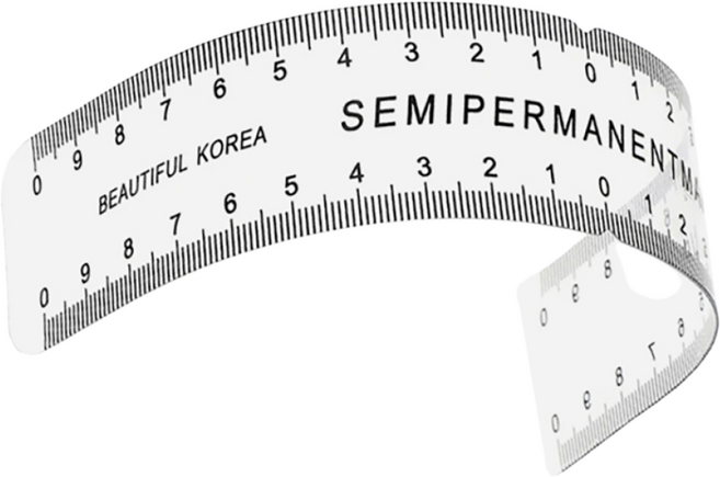 눈썹 곡선자 둥근자 반영구 화장 눈썹문신 디자인 가이드, 투명, 1개