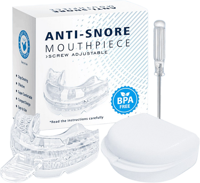 수면 무호흡증 코골이 방지 기구 비염치료와 함께하는 코골이 방지 및 이갈이 예방 투명 조절 가능 1세트, 1개