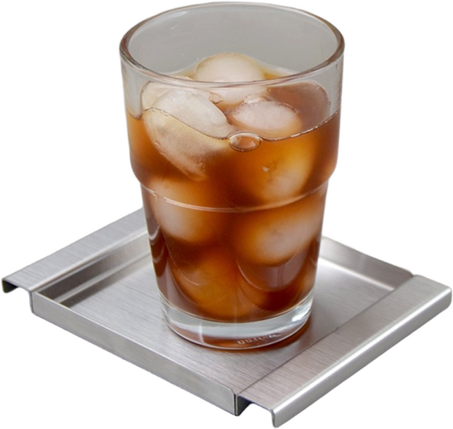 스텐 실버 컵받침대 티코스터 트레이, 1개