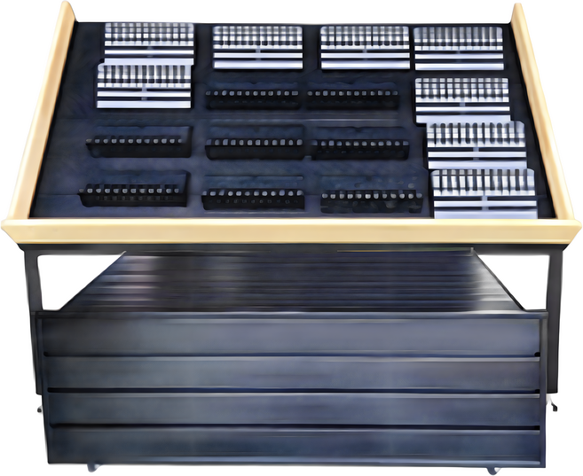 [매대인] 과일야채진열대 과일매대 야채가판대 마트진열대, B.플라스틱 바둑판형, 블랙철판