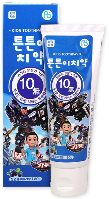 아텍스 튼튼이치약 헬로카봇 블루베리향 x 4개 + 딸기향 1개
