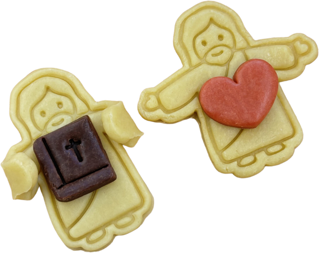팔벌린 예수님 허그쿠키 부활절 교회답례품 쿠키커터 쿠키틀, 1개, 4. 예수님+성경책+하트