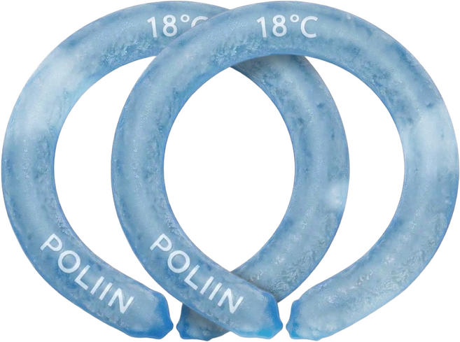 1+1 POLIIN 아이스 넥쿨러 PCM 넥밴드 넥쿨링, 2개, 토브 블루