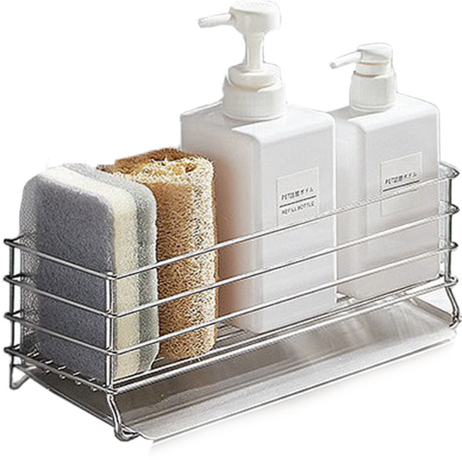 도소 스텐 수세미거치대 싱크대 주방 수세미걸이 세제거치대 수세미받침대 수납통 보관통, 1개, 대형-B타입