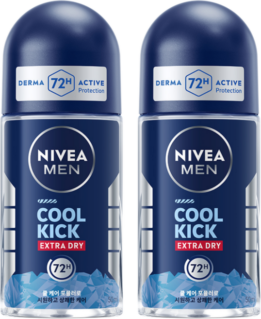 니베아 맨 데오도란트 롤온 쿨킥, 50ml, 2개
