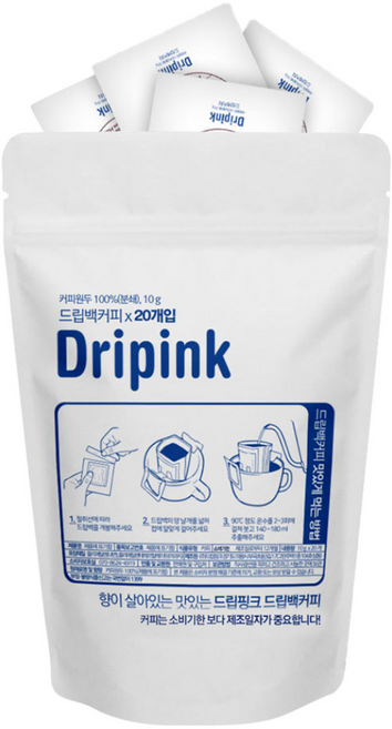 드립핑크 중남미 부드러운 드립백 커피 브라질 10p + 콜롬비아 5p + 과테말라 안티구아 5p 세트 200g, 1세트