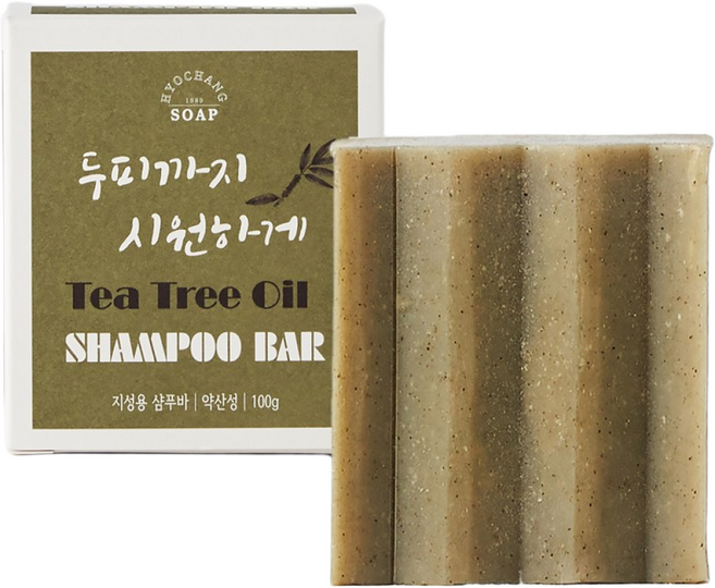 효창 동백오일 티트리 약산성 샴푸바, 100g, 2개, 티트리오일(지성)