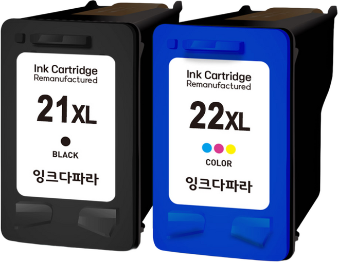 잉크다파라 HP 21 22 XL 호환잉크 세트, 1세트, 검정대용량+컬러대용량