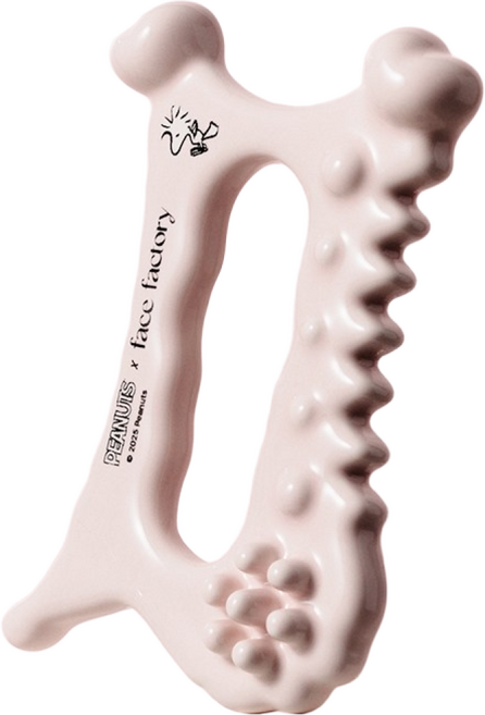 페이스팩토리X스누피 괄사 마사지기 얼굴 경락 팔뚝 다리 라인 관리 리프팅, 핑크, 1개