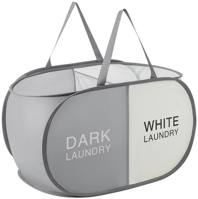 분류 더러운 옷 바구니 가정용 보관 바구니 옥스포드 천 칸 장난감 보관 바구니 휴대용 접이식 세탁 바구니, 그레이 36*36*58cm