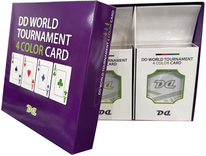 DD 월드 토너먼트 4컬러 카드 홀덤카드 대회용 플레잉 게임카드, 2개, 골드+실버