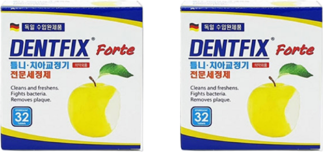 1+1 모완비 덴트픽스 포르테 32정 틀니 치아교정기 전문세정제, 2개