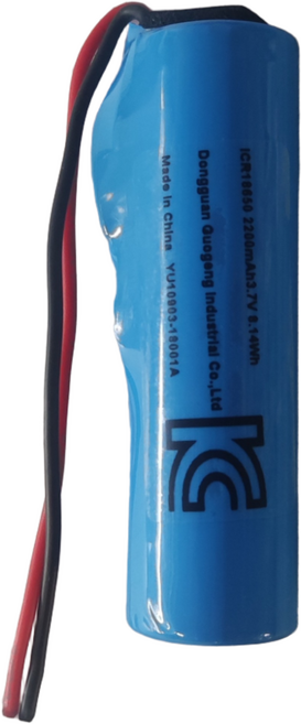 18650 충전지 2200mA 8센티 리드선 완충고무 2026년 제조