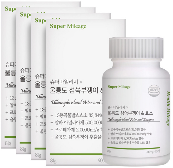 건강상회 청정지역 울릉도 섬쑥부쟁이&효소, 4개, 90정