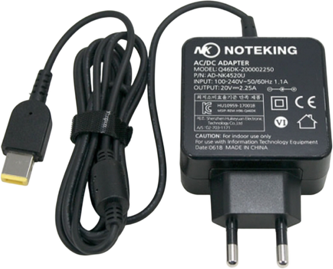 LENOVO 레노버 20V 2.25A(사각팁) 노트북용 어댑터 충전기, 2-1 AD-NK4520U (11X5)