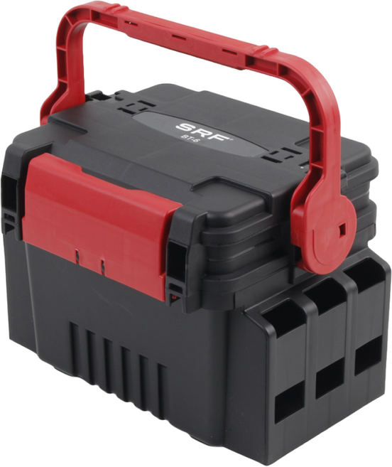 SRF 태클박스 하드 낚시 소품 가방, 블랙, 1개