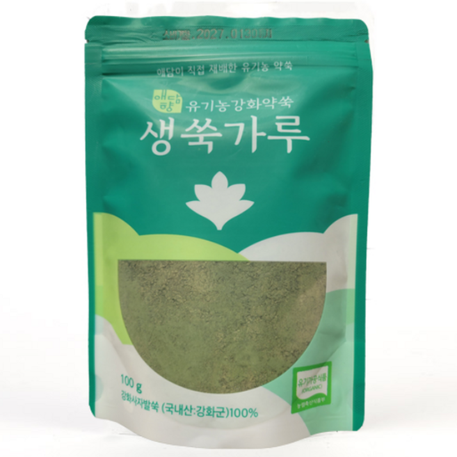 유기농 강화약쑥 생 쑥가루 100g 쑥분말 쑥두유 라떼 쉐이크용, 1개