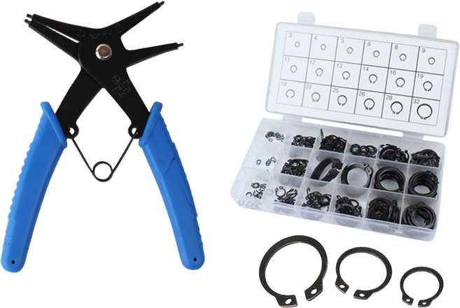 세인티에프 스냅링 C형 + 스냅링 플라이어 양용 세트 300pcs 고정링 C링 축용 멈춤링, 1세트