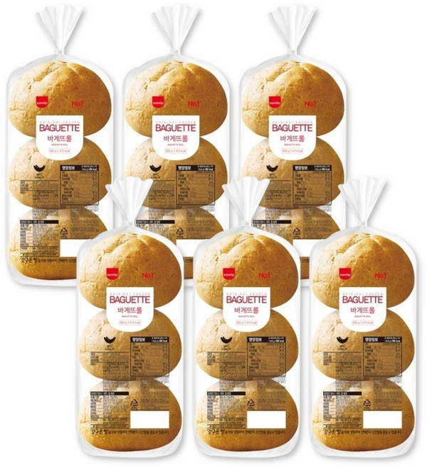 삼립 냉동 바게트롤 빠네빵 600g (200g x 3개입) X 6봉 + 은나노or친환경아이스팩, 6개