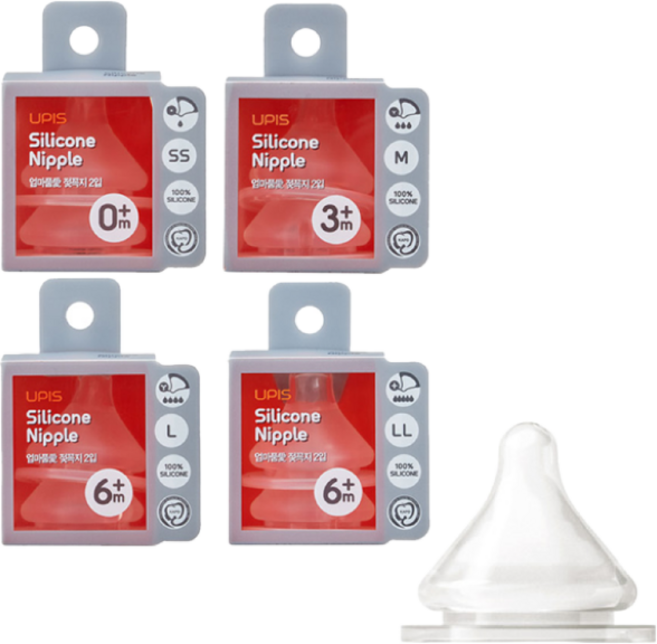 유피스 엄마품애 젖병젖꼭지 SS/M/L/LL (2입) 택일 x 1개, 유피스 엄마품애 젖꼭지 M(2입)