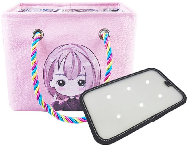 뷰레이터닷컴 귀여운소녀 물빠지는 목욕가방 스파백 사우나 목욕탕 샤워 물빠짐 가방, 핑크