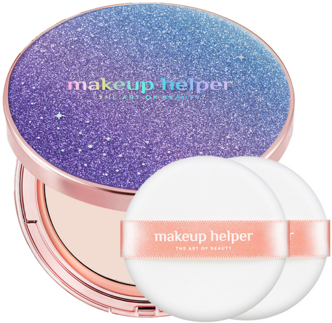 makeup helper Art Pact 經典完美氣色粉餅 極光月光 25g + 專用粉撲, 21號 亮粉色, 1個