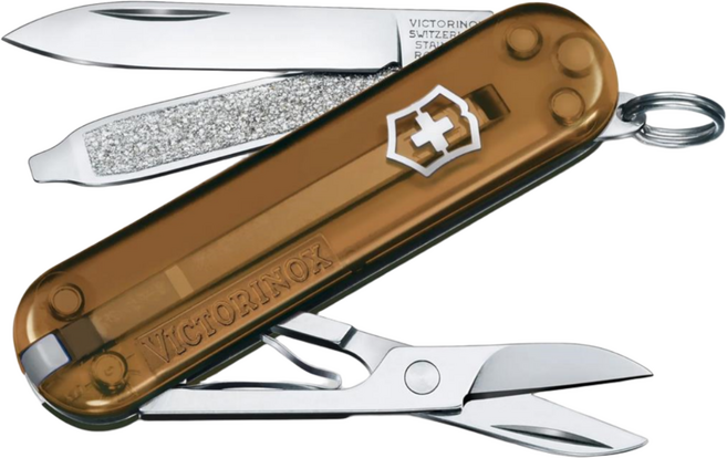 빅토리녹스 클래식 SD 맥가이버칼 핑크 7가지 기능 캠핑 멀티툴, 1개