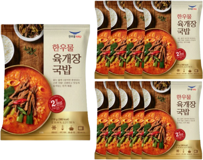 [치타마켓] 한우물 육개장 국밥, 210g, 10개