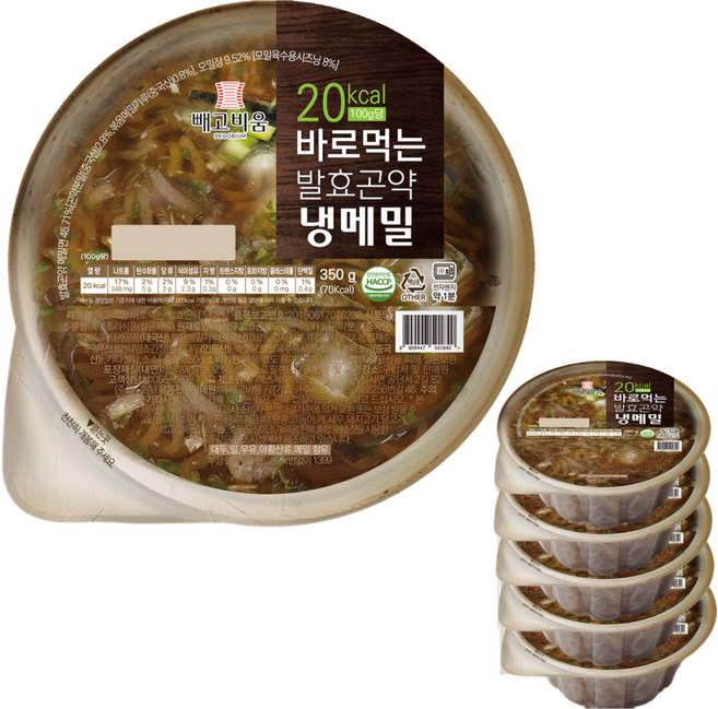 국물까지 다먹어도 79kcal 바로먹는 발효곤약 냉메밀, 6개, 350g