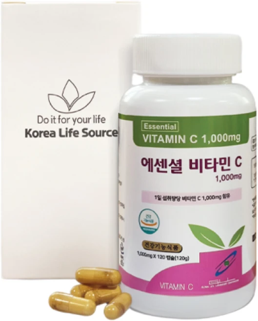 에센셜 비타민C / 캡슐형 1병 120정 / 100% 비타민C / 코리아라이프소스 본사, 1개 - 쿠팡