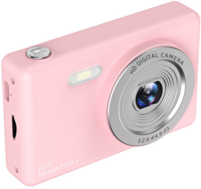 PYHO 4k 고화질 레트로 디지털카메라 입문 셀카 여행용 휴대용 소형카메라, 핑크색