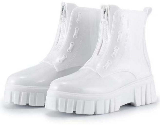 스토리원 여성 심플 프론트 지퍼 워커 레인부츠 SH-R22055