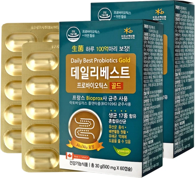 데일리베스트 프로바이오틱스 유산균/17종 100억생균/2개월분, 60정, 2개 - 쿠팡