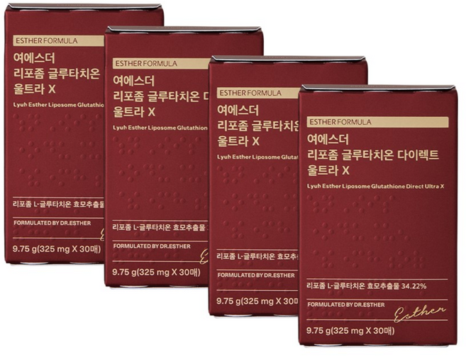 에스더포뮬러 여에스더 리포좀 글루타치온 다이렉트 울트라 X 30매 4박스 (120매), 9.75g, 4개