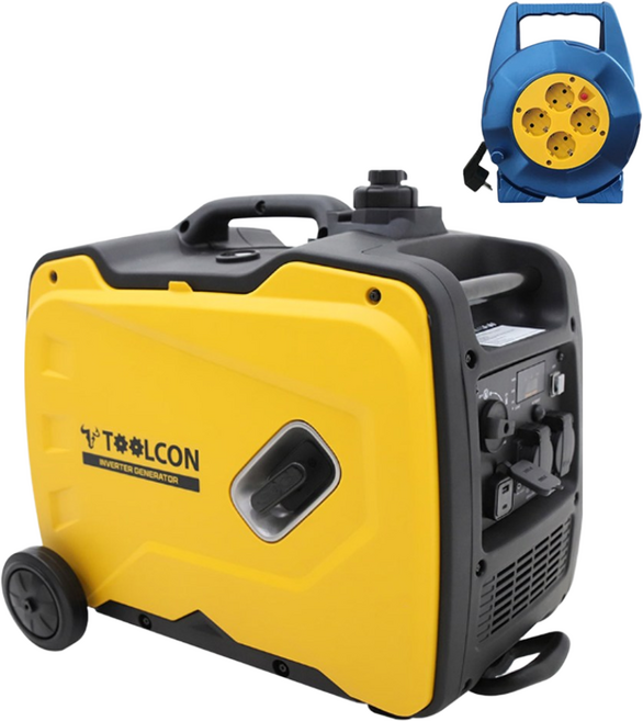 정격출력3KW 최대출력3.3KW 저소음 발전기 인버터 휴대용 가솔린 15M전선릴 증정, 3.3KW