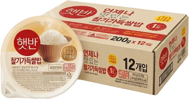CJ 들기름 햇반, 12개, 200g