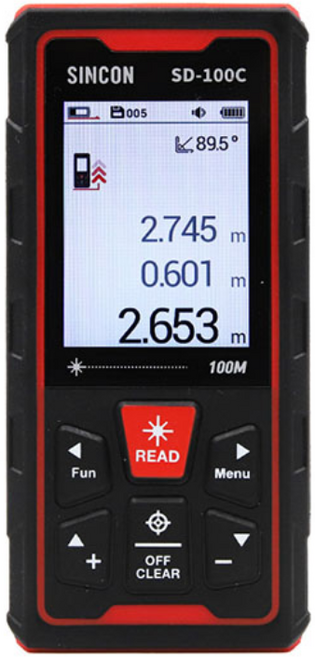 신콘 리튬배터리 내장 방수기능 레이저거리측정기 SD-100C, 1개