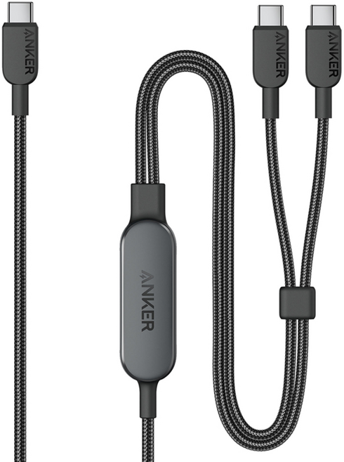 앤커 USB-C to C 140W 2-in-1 케이블 A8895, 1개, 블랙, 1.8m