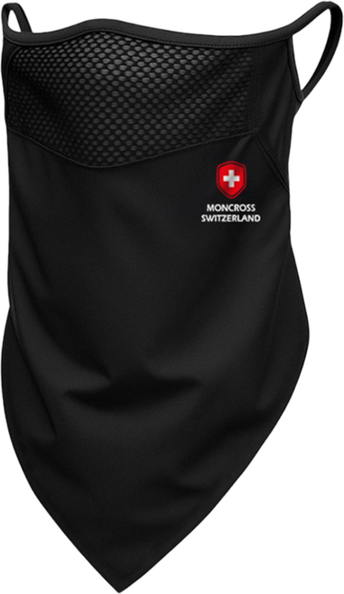 몽크로스 UV 자외선차단 쿨링 안면마스크 냉감 메쉬 스포츠용 골프 등산 자전거용, 블랙