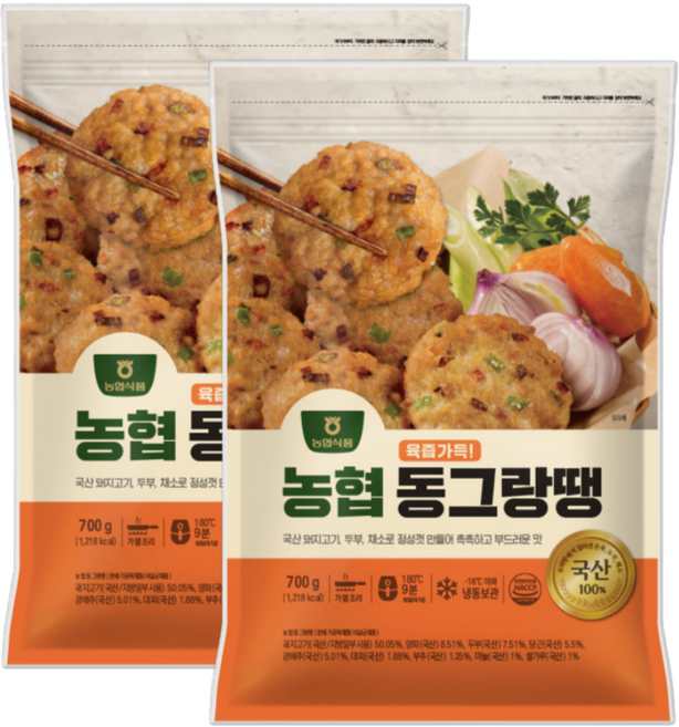 농협 한끼정성 동그랑땡 700g 국산 콩 두부 돼지고기 완자, 2개