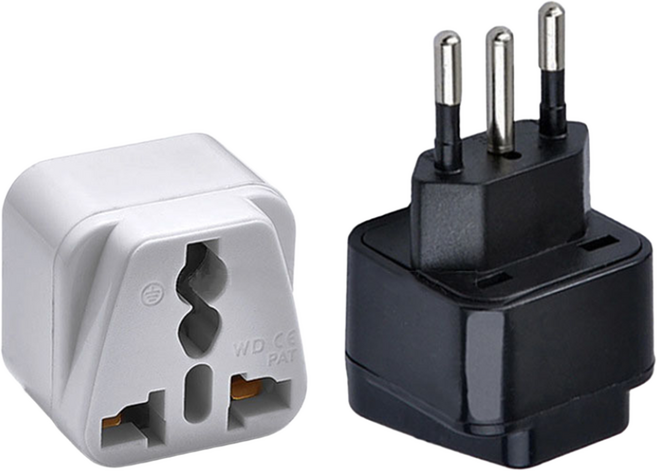 스위스 변환 어댑터 돼지코 플러그 유럽 해외 여행, 1개, 블랙