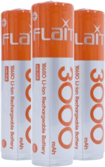 플라이토 18650 리튬이온 충전지 배터리 3000mAh 오렌지, 1개