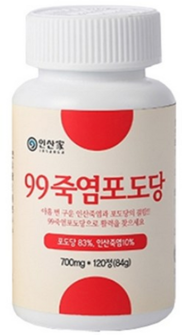 인산가 (주)인산가 정품 인산 99죽염 포도당 84g (700mg*120정 360정)+360정(120정 3통) 이상 구입시 홍삼애초코크런치(49g), 120정, 700mg
