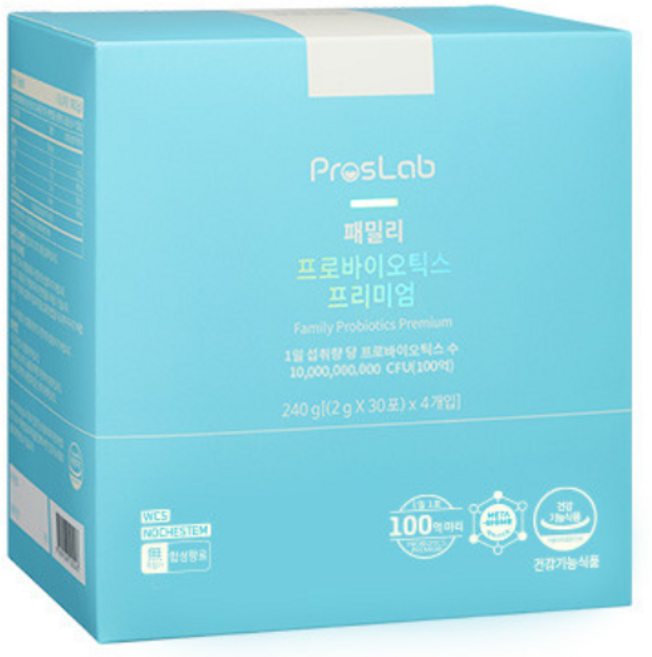 프로스랩 패밀리 프로바이오틱스 프리미엄 4개입, 240g, 1개