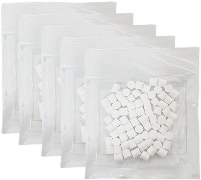 수성 멸균 탈지면 엔(필터형) 20g 커튼볼 압축솜 소독솜 코튼볼, 5개, 1세트